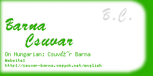 barna csuvar business card